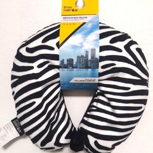 NWT "Miami CarryOn" Zebra Neck Pillow with Micro Beads